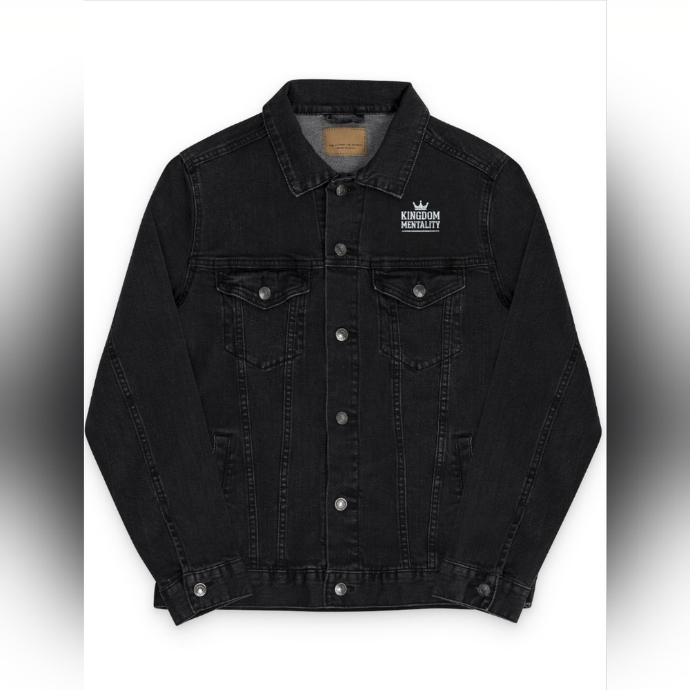Embroidered Denim Jacket - Kingdom Mentality Streetwear For Believers Of The Way